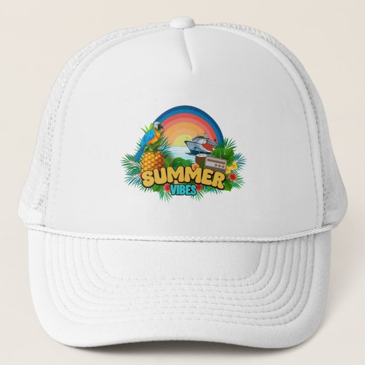 Casquette Plage Vibrations d'Été (Devant)