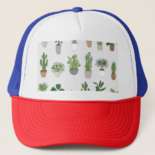 Casquette Plantes de maison, motif vintage de doodle