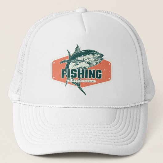 Casquette Plaque de pêche orange brûlée (Devant)