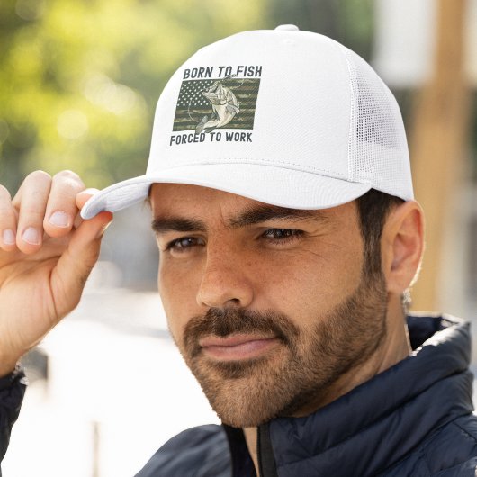 Casquette Playera Funny Fishing Born to Fish Forced to Work