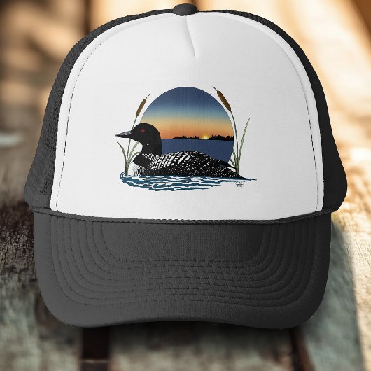 Casquette Plongeon commun serein Coucher de soleil Bleu Faun