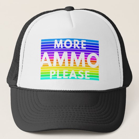 Casquette Plus D'Ammo S'Il Vous Plaît (Arc-En-Ciel) Trucker (Devant)