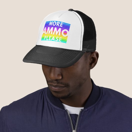 Casquette Plus D'Ammo S'Il Vous Plaît (Arc-En-Ciel) Trucker  (En situation)