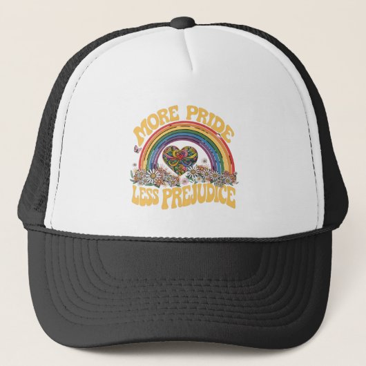 Casquette Plus de fierté moins de préjugés Retro Rainbow Pri (Devant)