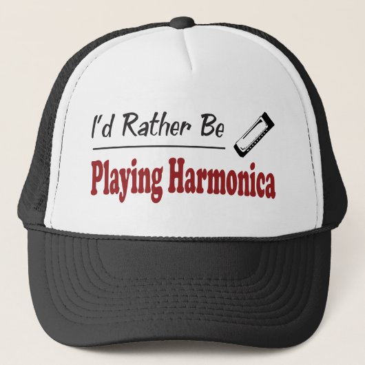 Casquette Plutôt joue l'harmonica (Devant)