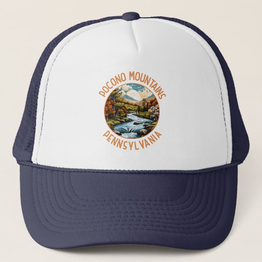 Casquette Pocono Mountains Pennsylvania Sunset Retro Art (Devant)