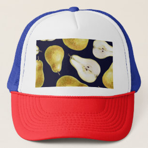 Casquette Poire mûre, arrière - plan noir, jardin