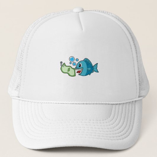 Casquette Poisson avec billet de banque (Devant)
