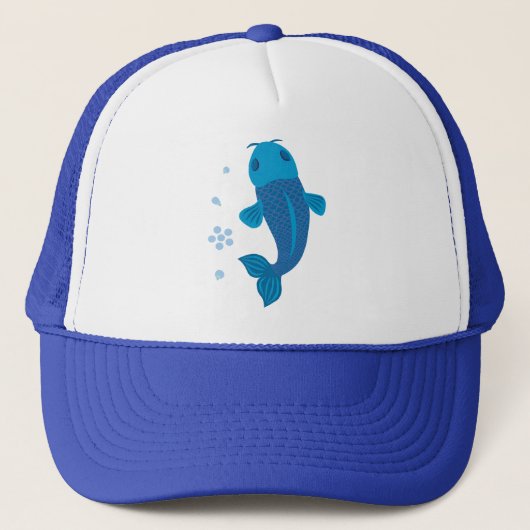 Casquette Poisson bleu Koi (Devant)