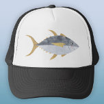 Casquette Poisson de thon<br><div class="desc">Un poisson de thon amusant avec un sourire enjoué,  parfait pour ceux qui aiment le poisson,  la nourriture et la pêche. Art original de Nic Squirrell.</div>