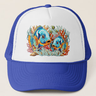 Casquette Poissons Tropicaux Couleurs Vives Ambiance Estival