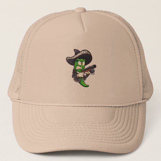 Casquette poivron jalapeno vert avec tenue mariachi et un (Devant)