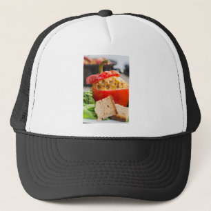 Casquette Poivrons farcis au four avec sauce à la viande et 