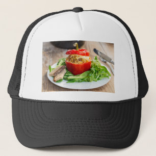 Casquette Poivrons farcis cuits au four avec sauce à la vian