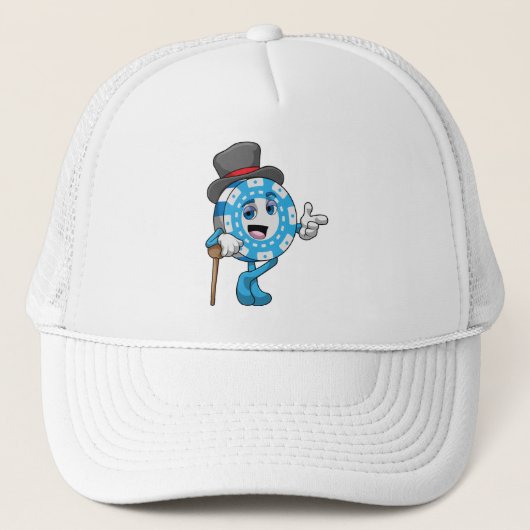 Casquette Poker avec jetons Poker (Devant)