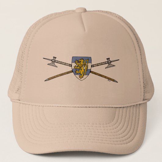 Casquette Poléax médiévaux et bouclier (Devant)
