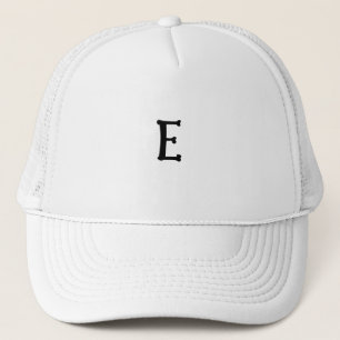 Casquette Police de base Lettre blanche "E" Monogramme initi