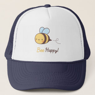 Casquette Police d'écriture manuscrite Cute Bee Happy
