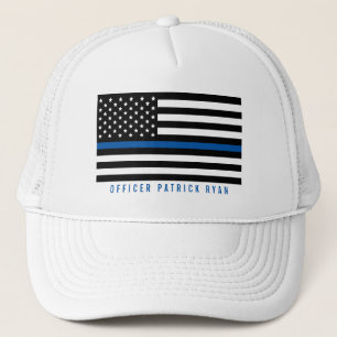 Casquette Police Mince Blue Line American Flag Ajouter un no