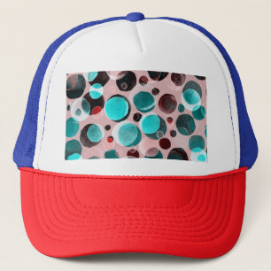 Casquette Polka point aquarelle, motif abstrait.