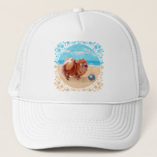 Casquette Pomeranian at the Seashore