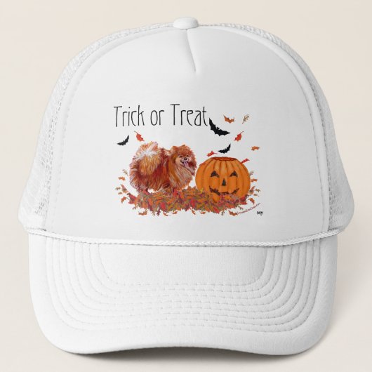 Casquette Pomeranian Halloween (Devant)