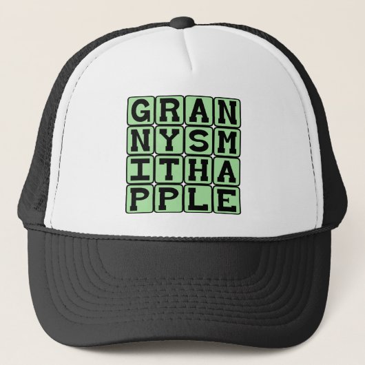 Casquette Pomme Granny Smith, Couleur et Fruit (Devant)