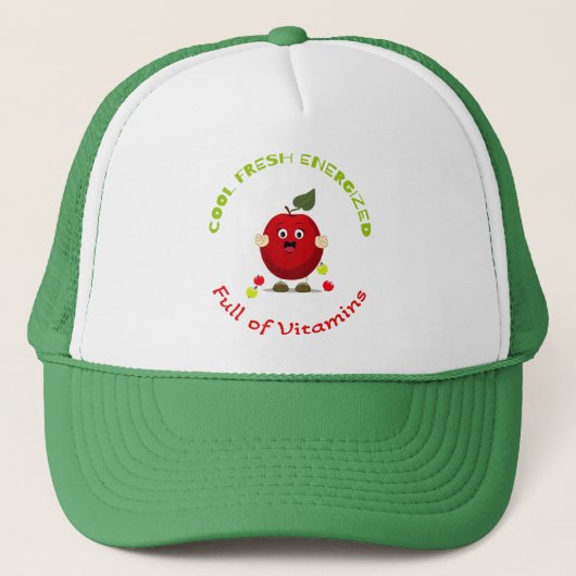 Casquette Pomme rouge drôle (Devant)