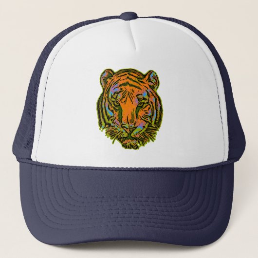 Casquette Pop Art TIGER HEAD + votre backgr. & idées (Devant)