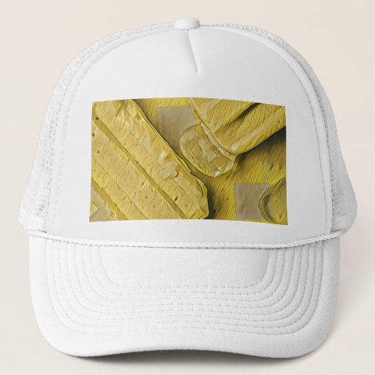 Casquette popsicle à cône de crème glacée jaune (Devant)