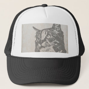 Casquette Portrait à main du chat