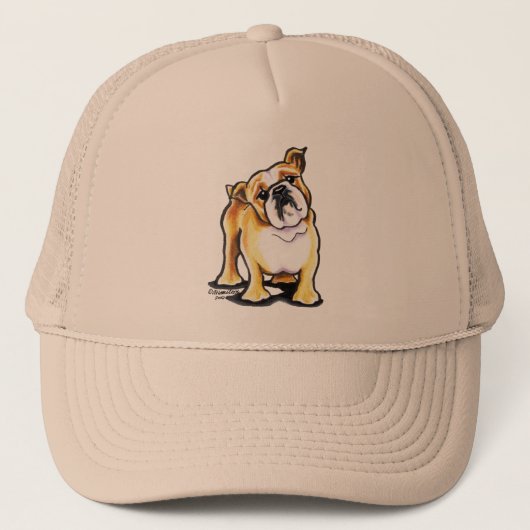 Casquette Portrait de Bulldog Anglais Blanc (Devant)
