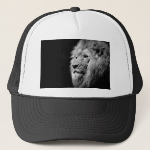 Casquette Portrait de Lion noir blanc - Photographie d'anima