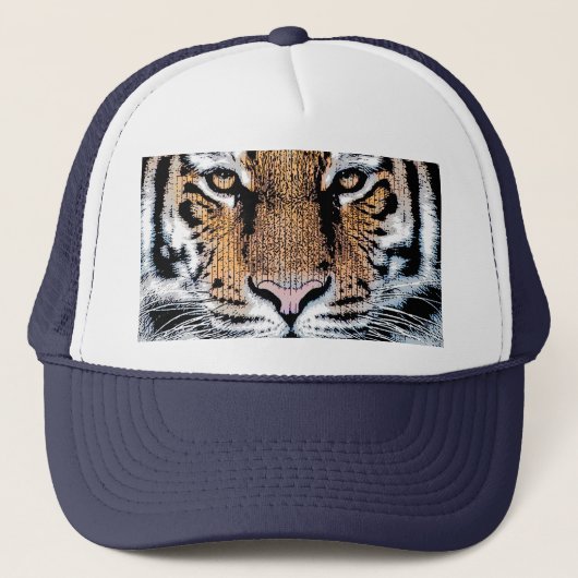 Casquette Portrait de tigre en style Presse Graphique (Devant)