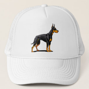 Casquette Portraits d'un chien Doberman tête vue de face