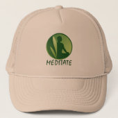 Casquette Pose de méditation Vert Gradient doux (Devant)