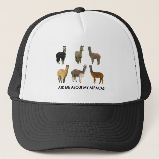 Casquette Posez-moi des questions sur mes alpacas (Devant)