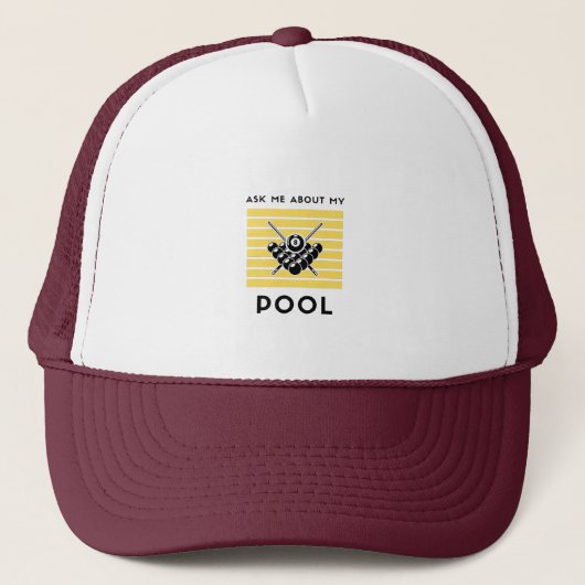 Casquette Posez-moi des questions sur mon billard (Devant)