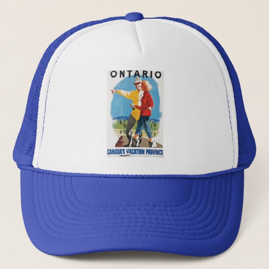 Casquette Poster de voyage de Retro Ontario (Devant)