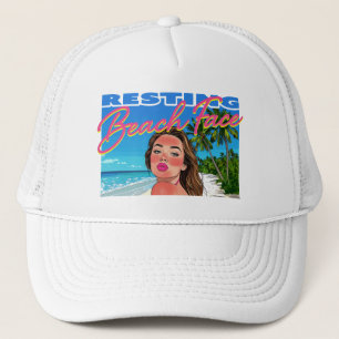 Casquette Poster du visage de la plage Repos fille
