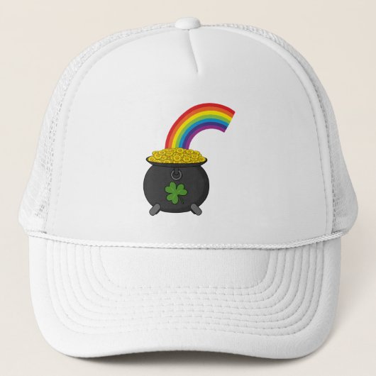 Casquette Pot de dessin en or arc-en-ciel (Devant)