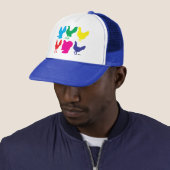 Casquette Poules colorées (En situation)
