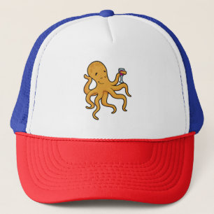 Casquette Poulpe avec verre de jus