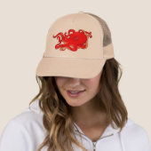 Casquette Poulpe rouge (En situation)