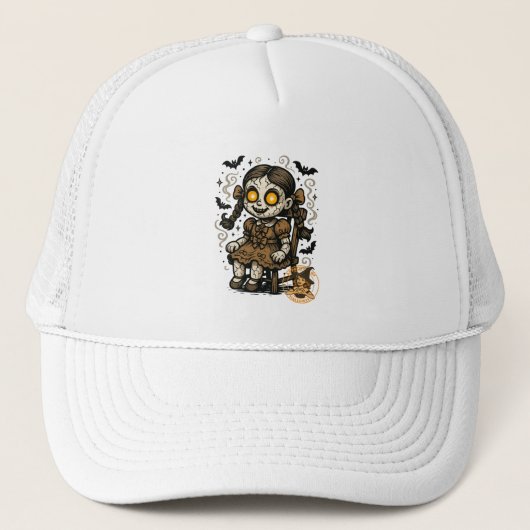 Casquette Poupée hantée - Dessin d'Halloween (Devant)