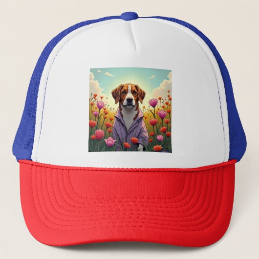 Casquette Poupée violette en fleur (Devant)