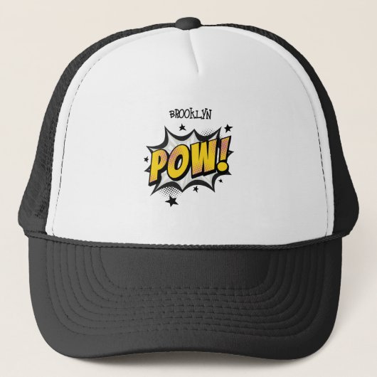 Casquette Pow fun pop art style comique typographie légende (Devant)
