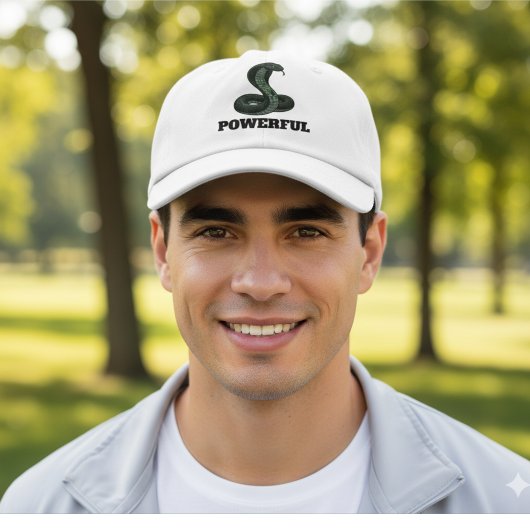 Casquette Powerful Snake Hat – Custom Text Cobra Design Cap