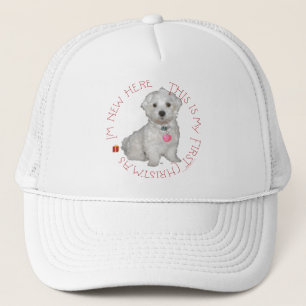 Casquette Premier Noël de chiot maltais