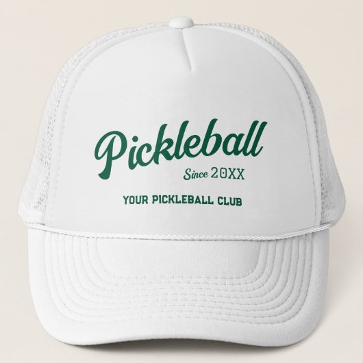 Casquette Preppy Green Pickleball Club Custom Crest Party (Devant)